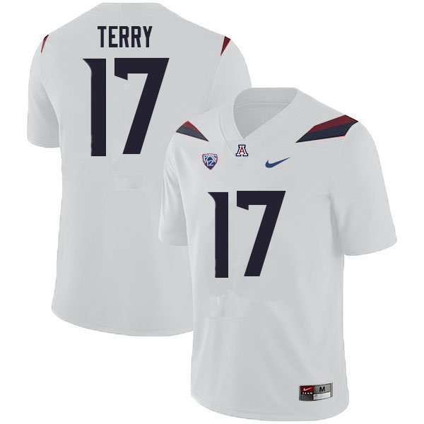 Men #17 Regen Terry Arizona Wildcats College Football Jerseys Sale-White - Click Image to Close